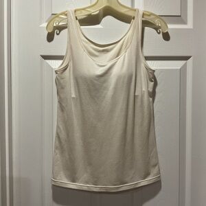 Elegant Women's Cream Tank Top with attached bra